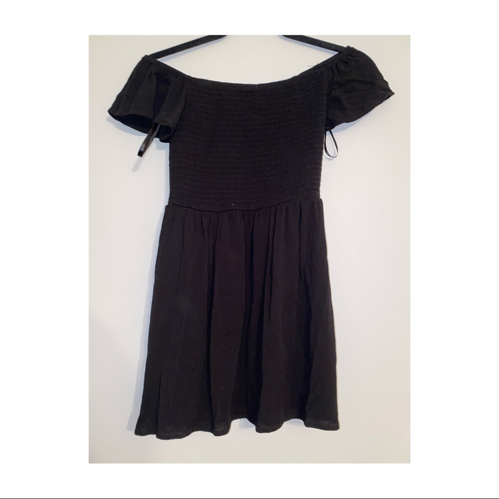 Off the shoulder black dress